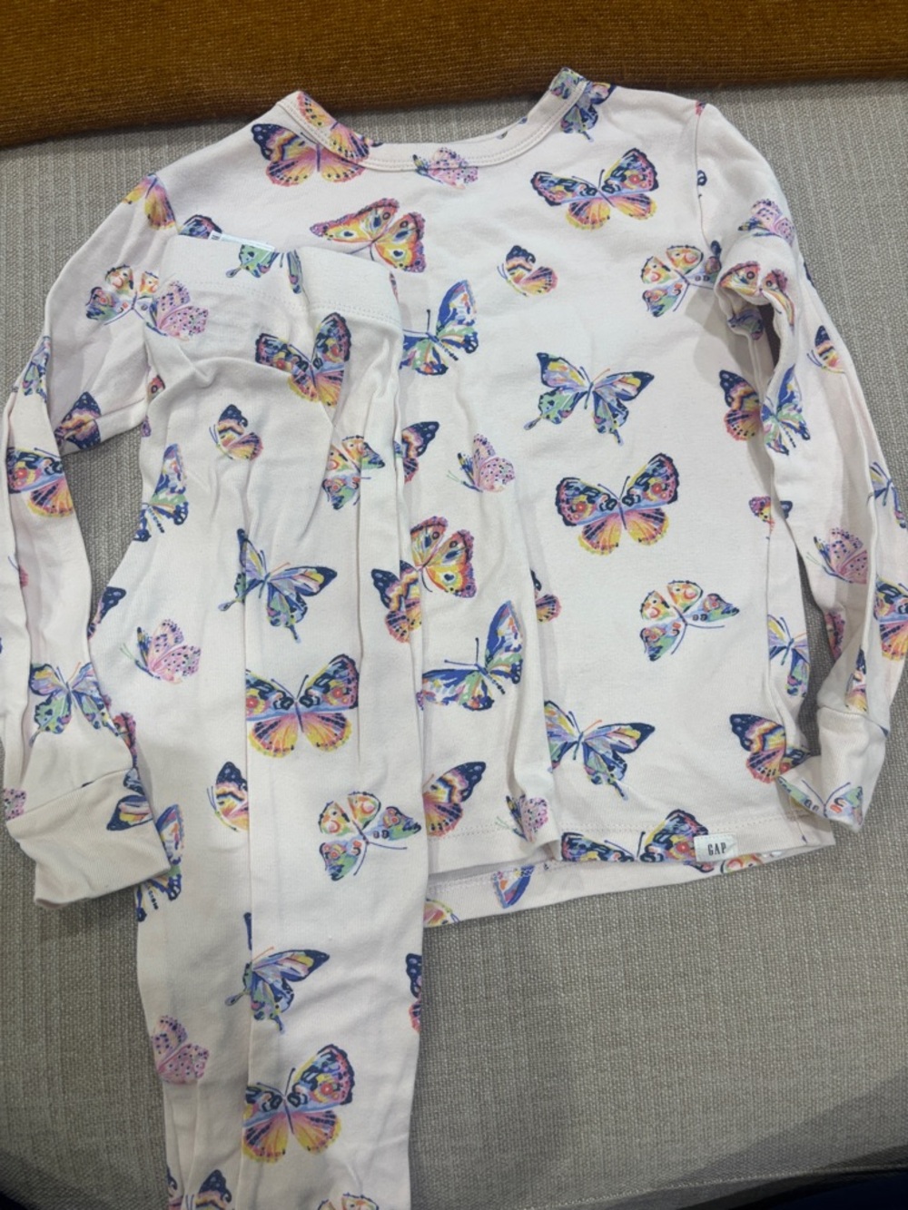 GAP White Kids Butterfly Print Pajama Set
